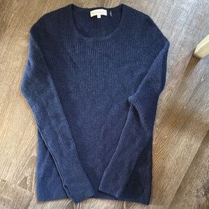 White + Warren Deep Blue Knit Top